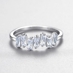 Sterling Silver Zirconia Cube Band Rings 70100088 Sterling Silver Zirconia Cube Band Rings 70100088