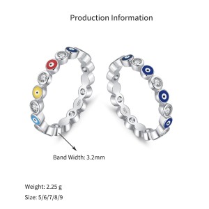 925 Sterling Silver CZ Evil Eye Band Rings 70100093 925 Sterling Silver CZ Evil Eye Band Rings 70100093