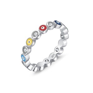 925 Sterling Silver CZ Evil Eye Band Rings 70100093 925 Sterling Silver CZ Evil Eye Band Rings 70100093