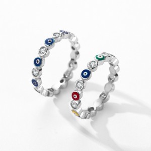 925 Sterling Silver CZ Evil Eye Band Rings 70100093 925 Sterling Silver CZ Evil Eye Band Rings 70100093