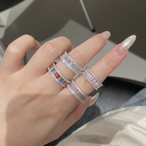 925 Sterling Silver Zirconia Band Stackable Ring 70100102