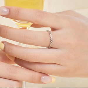 925 Sterling Silver Rainbow Bubble Zirconia Band Ring 70100109 925 Sterling Silver Rainbow Bubble Zirconia Band Ring 70100109