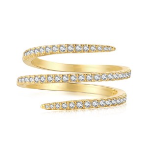 925 Sterling Silver Unique Spiral Zirconia Band Ring 70100113 925 Sterling Silver Unique Spiral Zirconia Band Ring 70100113