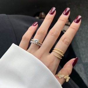 925 Sterling Silver Unique Spiral Zirconia Band Ring 70100113 925 Sterling Silver Unique Spiral Zirconia Band Ring 70100113