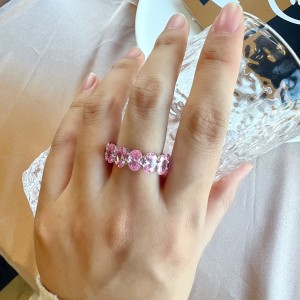 925 Sterling Silver Shiny Oval Cut Zirconia Band Ring 70100119 925 Sterling Silver Shiny Oval Cut Zirconia Band Ring 70100119