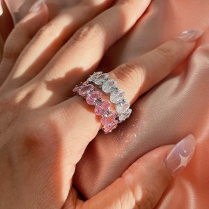 925 Sterling Silver Shiny Oval Cut Zirconia Band Ring 70100119 925 Sterling Silver Shiny Oval Cut Zirconia Band Ring 70100119