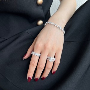 925 Sterling Silver Shiny Oval Cut Zirconia Band Ring 70100119 925 Sterling Silver Shiny Oval Cut Zirconia Band Ring 70100119