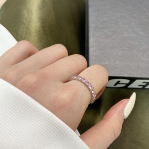 925 Sterling Silver Sparkle Round Zirconia Band Ring 70100120