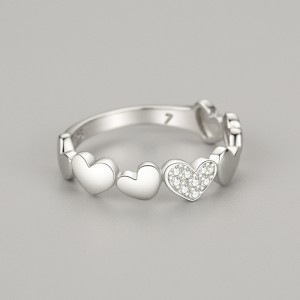 Heart Zirconia Stackable Band Ring 70100144