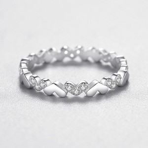 Love Hearts Zirconia Band Ring 70100147