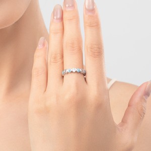 Evil Eyes Heart Zirconia Band Ring 70100154 Evil Eyes Heart Zirconia Band Ring 70100154