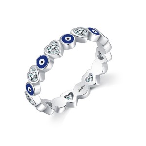 Evil Eyes Heart Zirconia Band Ring 70100154 Evil Eyes Heart Zirconia Band Ring 70100154