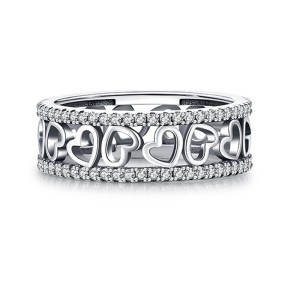 Hollow Hearts Zirconia Band Ring 70100161 Hollow Hearts Zirconia Band Ring 70100161