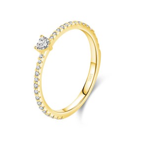 Minimalist Hearts Zirconia Stackable Band Ring 70100165