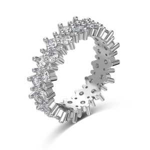 925 Sterling Silver Shiny Zirconia Layers Band Ring 70100195 925 Sterling Silver Shiny Zirconia Layers Band Ring 70100195