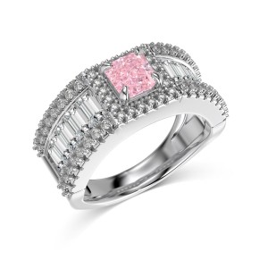 925 Sterling Silver 8A Square Zirconia Band Ring 70100202