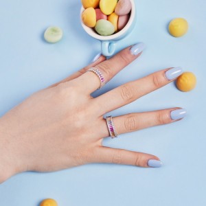 925 Sterling Silver Full Rectangle Zirconia Band Ring 70100216