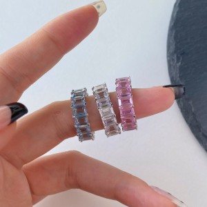 925 Sterling Silver Luxury 4*6 Rectangle Zirconia Band Ring 70100232 925 Sterling Silver Luxury 4*6 Rectangle Zirconia Band Ring 70100232