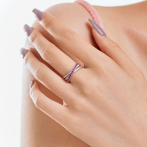 925 Sterling Silver Luxury Twisted Zirconia Band Ring 70100233 925 Sterling Silver Luxury Twisted Zirconia Band Ring 70100233