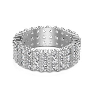 925 Sterling Silver Zirconia Lace Band Ring 70100251