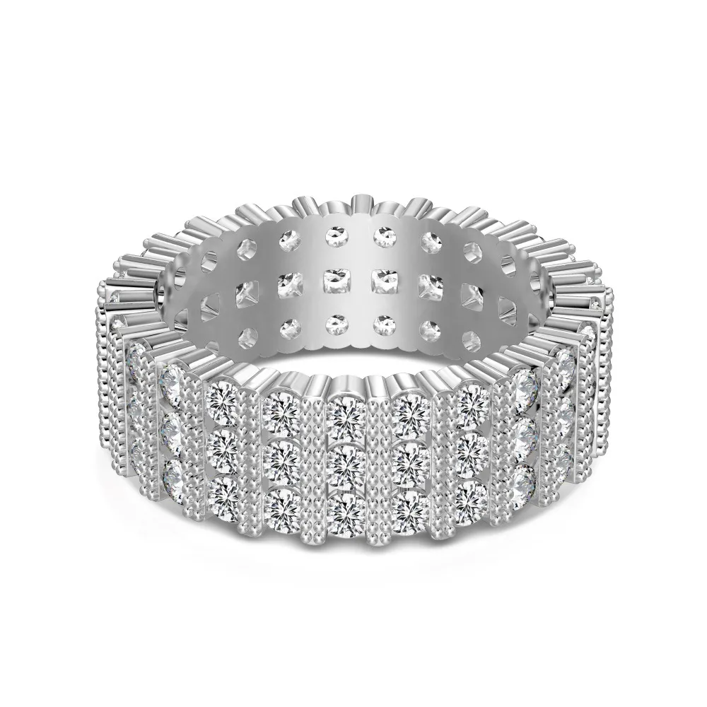 925 Sterling Silver Zirconia Lace Band Ring 70100251