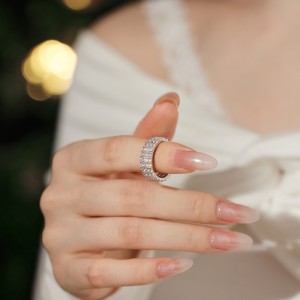 925 Sterling Silver Zirconia Lace Band Ring 70100251