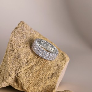 925 Sterling Silver Zirconia Lace Band Ring 70100251