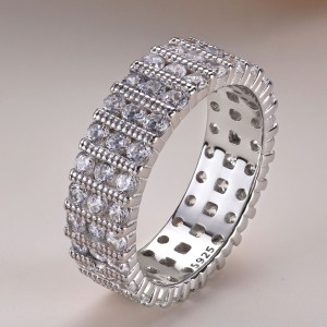 925 Sterling Silver Zirconia Lace Band Ring 70100251