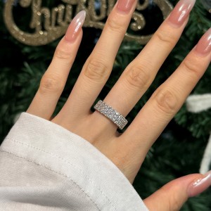 925 Sterling Silver Zirconia Lace Band Ring 70100251