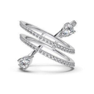 925 Sterling Silver Shiny Snake Zirconia Band Ring 70100254