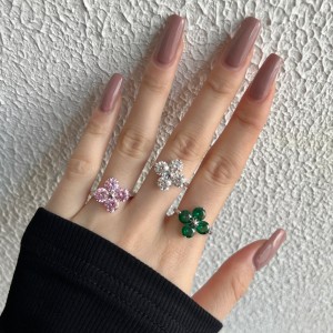 925 Sterling Silver Sparkle Flower Zirconia Band Ring 70100255 925 Sterling Silver Sparkle Flower Zirconia Band Ring 70100255