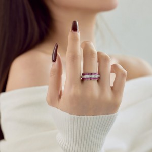 925 Sterling Silver Gear Zirconia Band Ring 70100256 925 Sterling Silver Gear Zirconia Band Ring 70100256