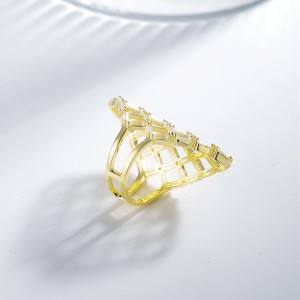 925 Sterling Silver Luxury Hollow-out Zirconia Band Ring 70100263