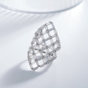 925 Sterling Silver Luxury Hollow-out Zirconia Band Ring 70100263