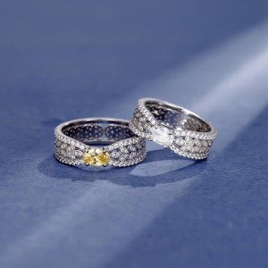 925 Sterling Silver Leaf Zirconia Emerald Band Ring 70100270