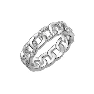 925 Sterling Silver Unique Hiphop Zirconia Band Ring 70100281
