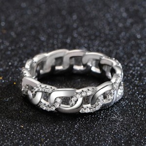 925 Sterling Silver Unique Hiphop Zirconia Band Ring 70100281