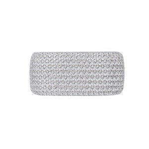 925 Sterling Silver Party Zirconia Wide Band Ring 70100287