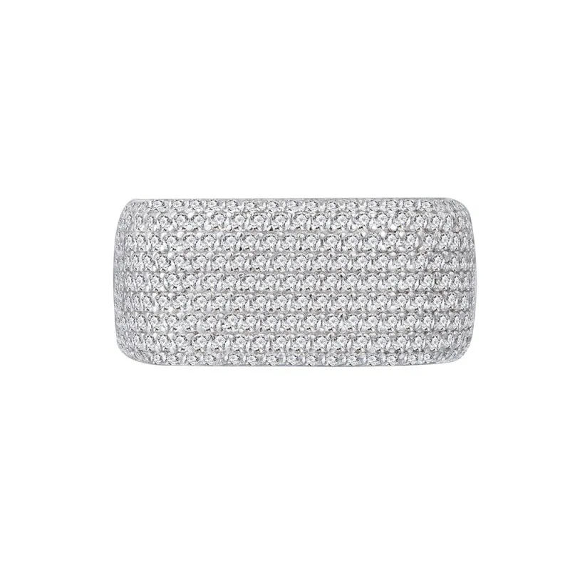 925 Sterling Silver Party Zirconia Wide Band Ring 70100287