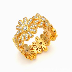 925 Sterling Silver Daisy Flower Zirconia Band Ring 70100294 925 Sterling Silver Daisy Flower Zirconia Band Ring 70100294