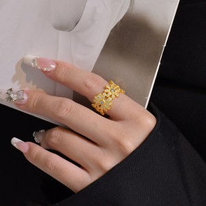 925 Sterling Silver Daisy Flower Zirconia Band Ring 70100294 925 Sterling Silver Daisy Flower Zirconia Band Ring 70100294