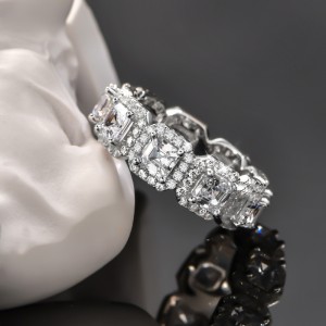 925 Sterling Silver Luxury Party Square Zirconia Band Ring 70100295 925 Sterling Silver Luxury Party Square Zirconia Band Ring 70100295