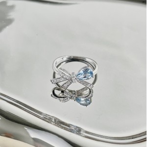 925 Sterling Silver Lovely Bow Zirconia Band Ring 70100301 925 Sterling Silver Lovely Bow Zirconia Band Ring 70100301