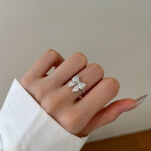 Unique Cubic Zirconia Butterfly Bow Ring 70100303