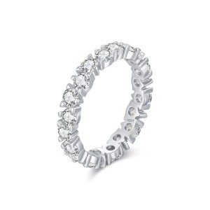 925 Sterling Silver 5A Zirconia Band Ring 70100306