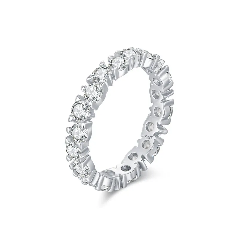 925 Sterling Silver 5A Zirconia Band Ring 70100306