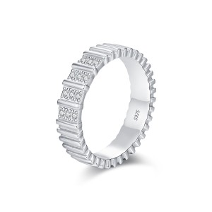 S925  D-VVS1 Moissanite Gear Band Ring 70100308