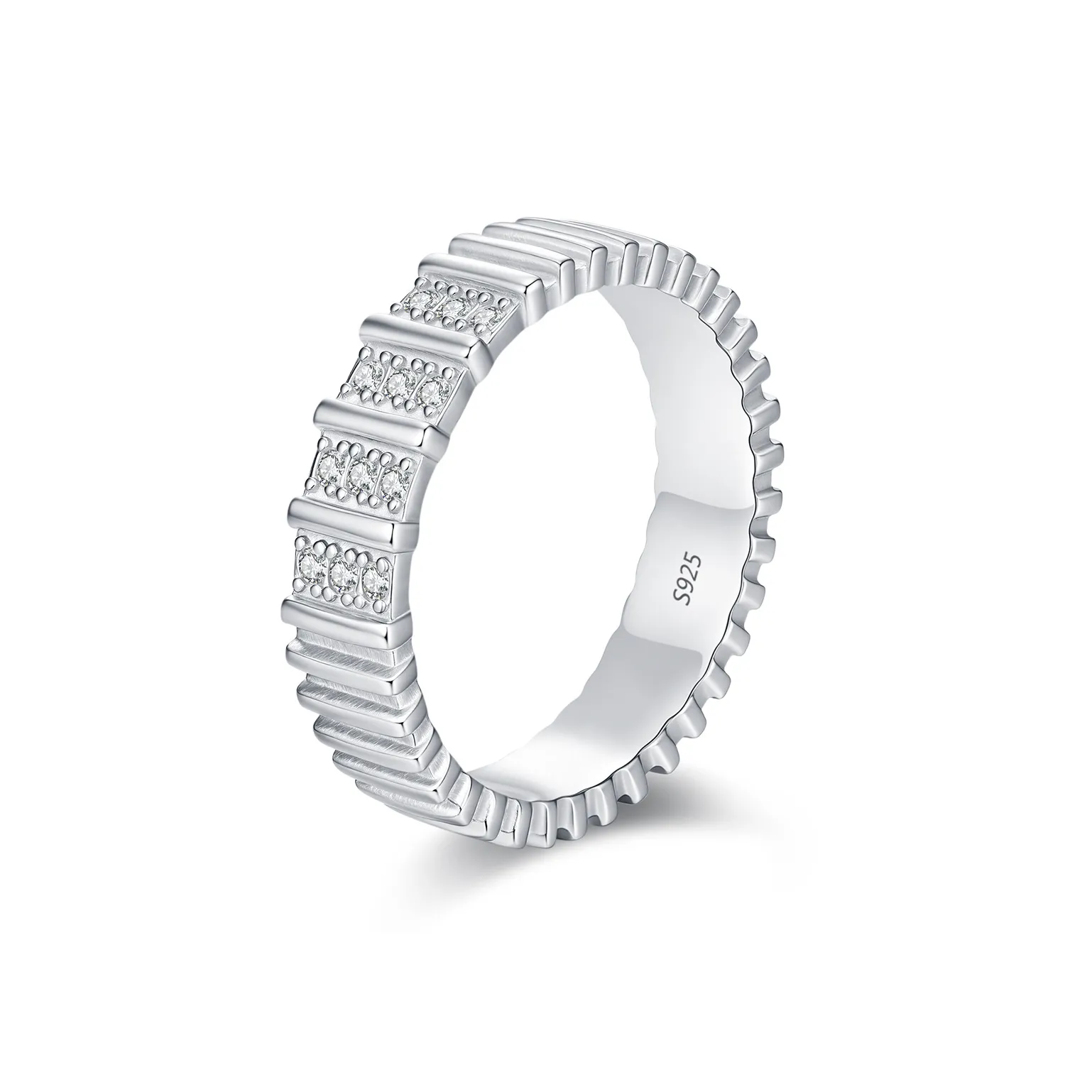 S925  D-VVS1 Moissanite Gear Band Ring 70100308