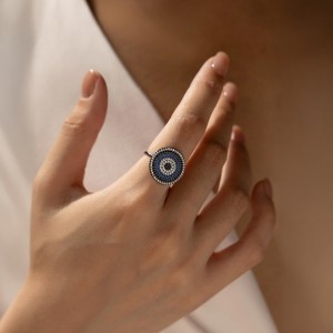 925 Sterling Silver Vintage Turquoise Statement Ring 70100314