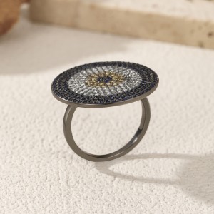 925 Sterling Silver Ash Black Zirconia Statement Ring 70100317